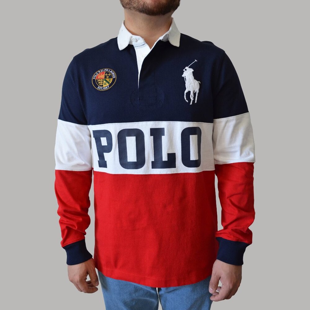 Polo Ralph Lauren Longsleeve Big Pony Mesh Polo Shirt Rugby